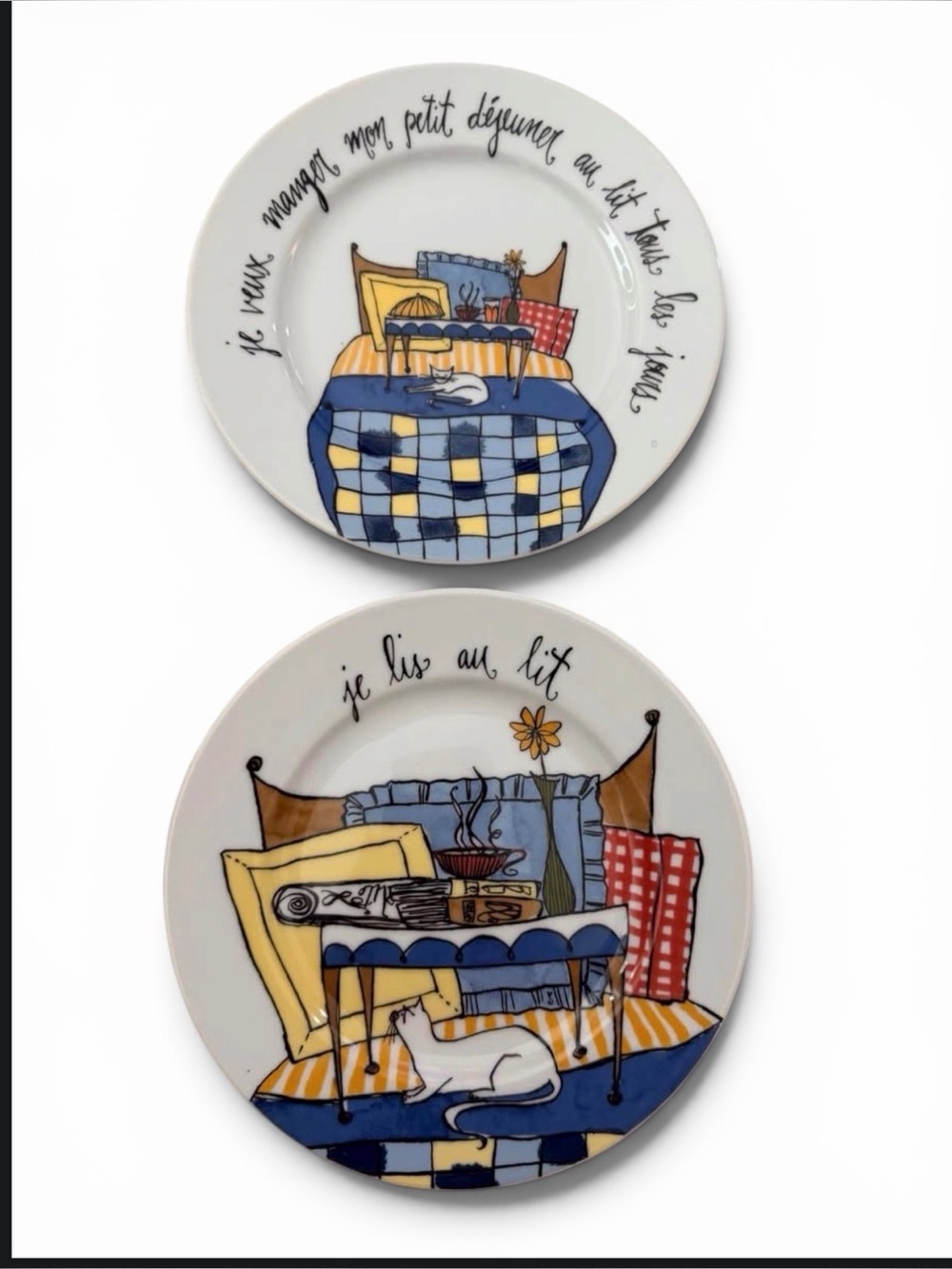 Pottery Barn French Cat plates